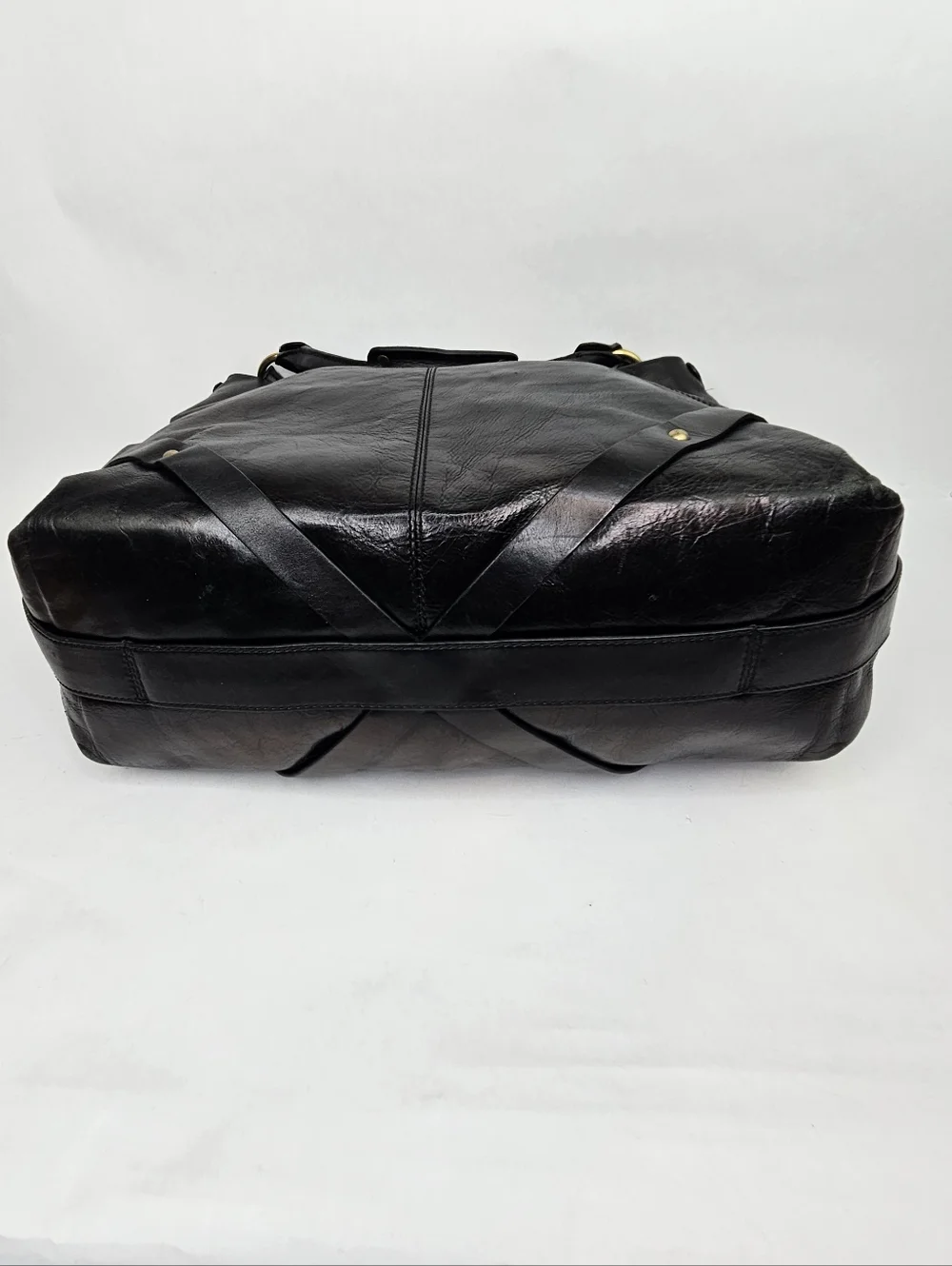 Nordstrom Black Leather Hobo Handbag Purse